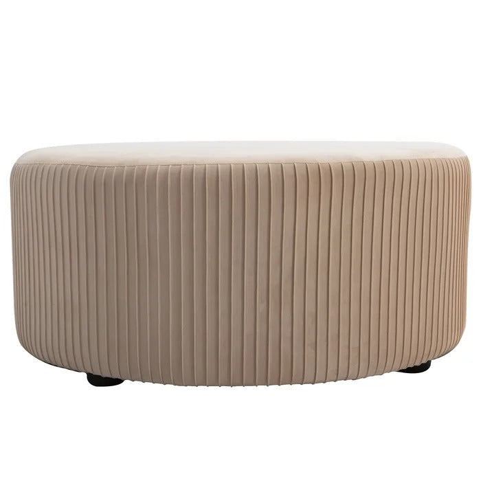 Foot Stool: 35.4'' Wide Velvet Round Cocktail Ottoman