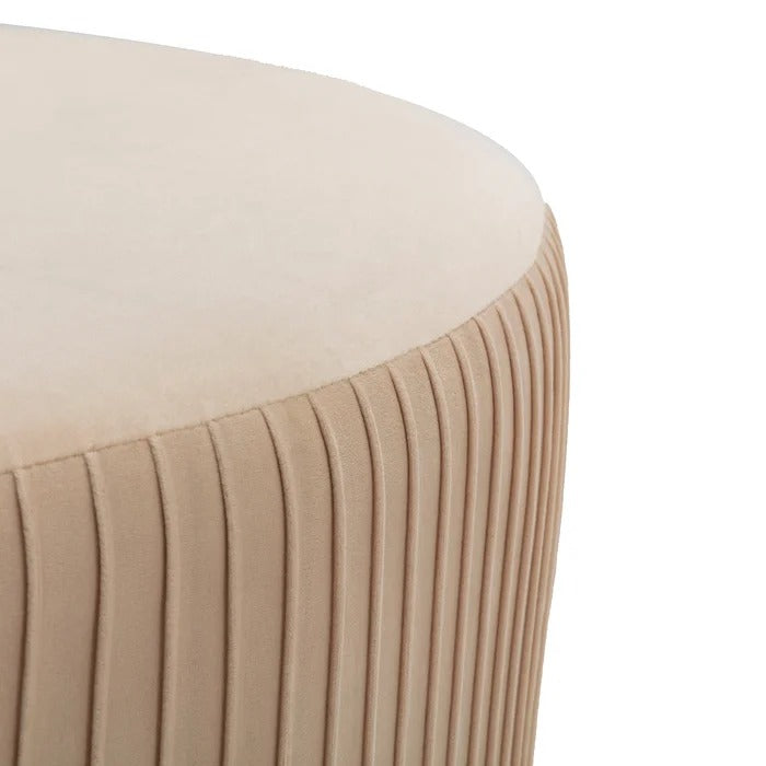 Foot Stool: 35.4'' Wide Velvet Round Cocktail Ottoman