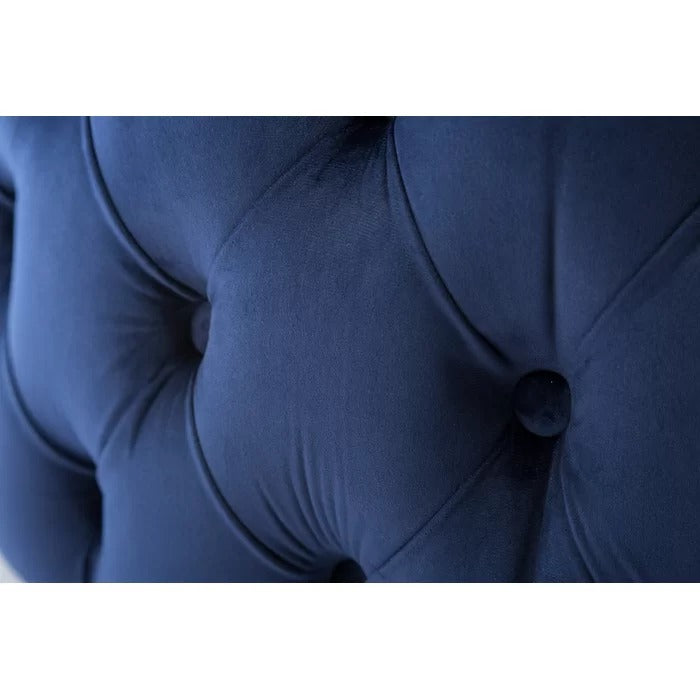 Foot Stool: 35.5'' Wide Velvet Tufted Round Cocktail Ottoman