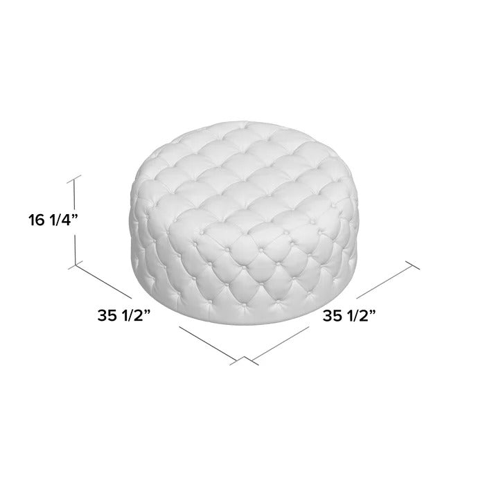 Foot Stool: 35.5'' Wide Velvet Tufted Round Cocktail Ottoman
