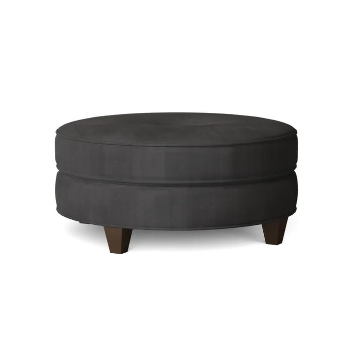 Foot Stool: 36'' Wide Tufted Round Cocktail Ottoman