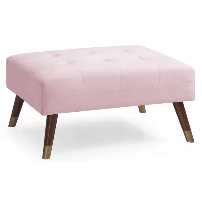 Foot Stool: 36'' Wide Velvet Tufted Rectangle Standard Ottoman