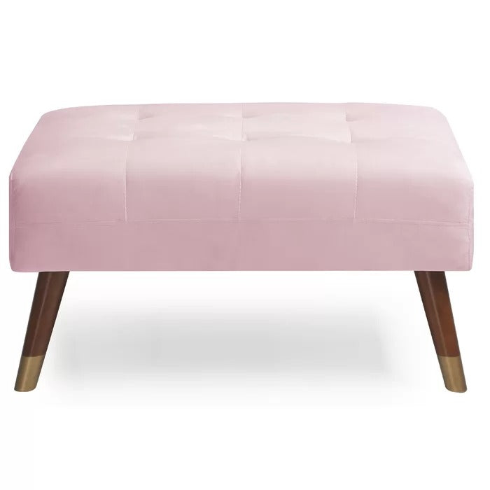 Foot Stool: 36'' Wide Velvet Tufted Rectangle Standard Ottoman