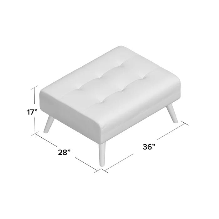 Foot Stool: 36'' Wide Velvet Tufted Rectangle Standard Ottoman