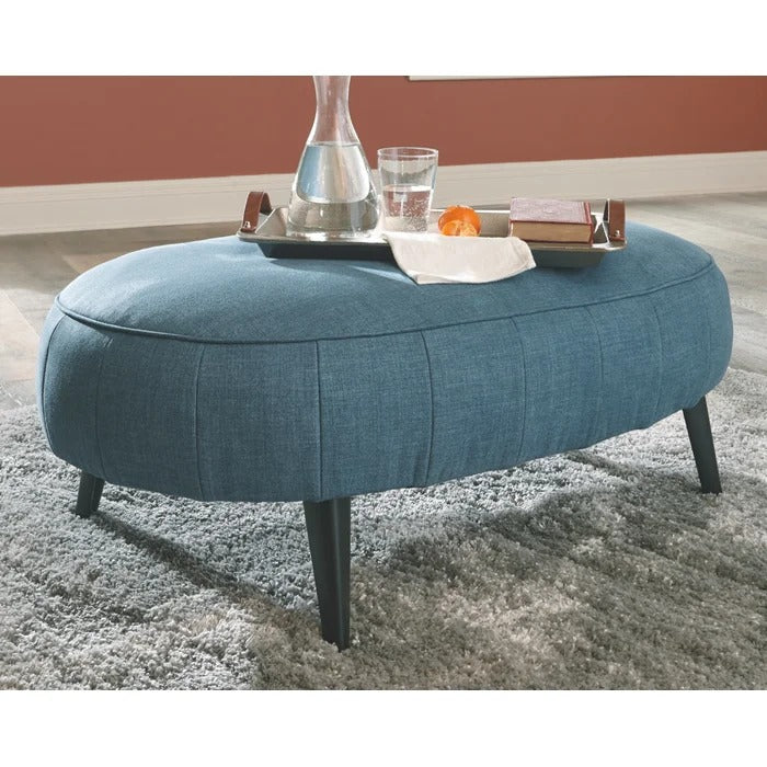 Foot Stool: 41'' Wide Velvet Oval Cocktail Ottoman