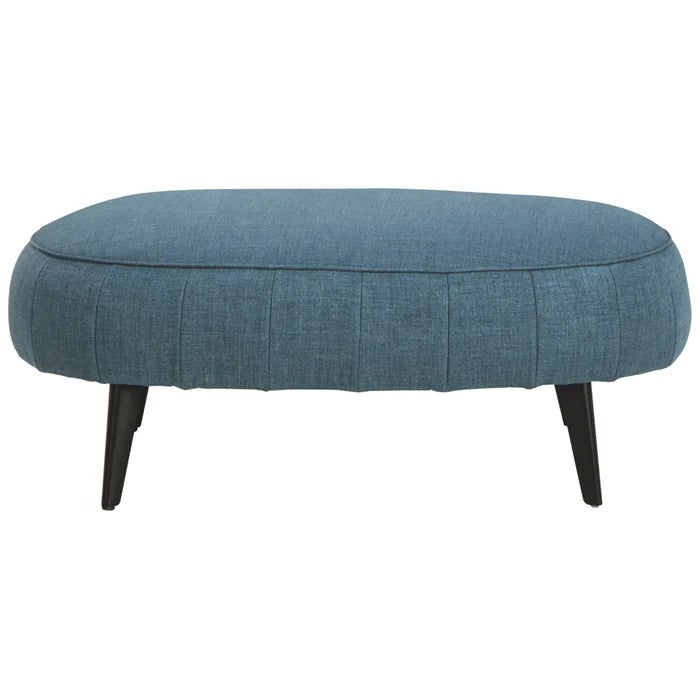 Foot Stool: 41'' Wide Velvet Oval Cocktail Ottoman