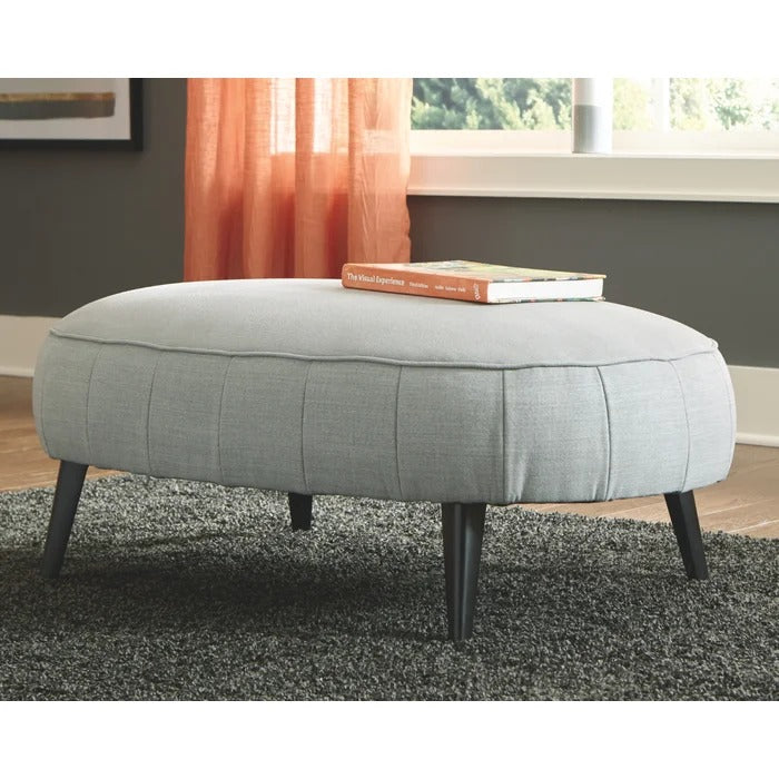 Foot Stool: 41'' Wide Velvet Oval Cocktail Ottoman