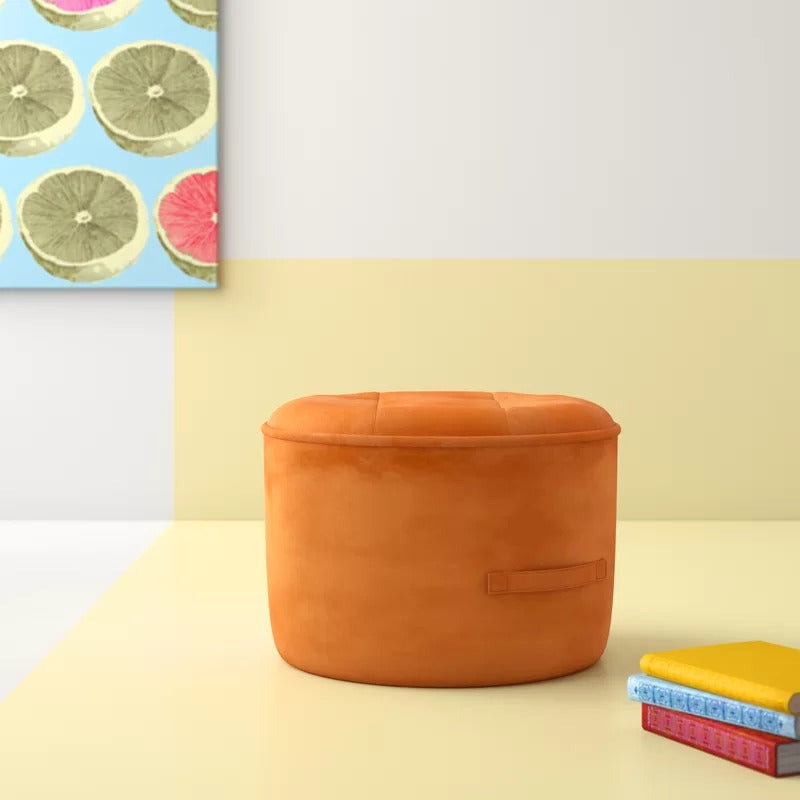 Foot Stool : Velvet Tufted Round Pouf Ottoman