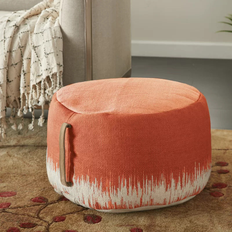Foot Stool : Round Abstract Pouf Ottoman