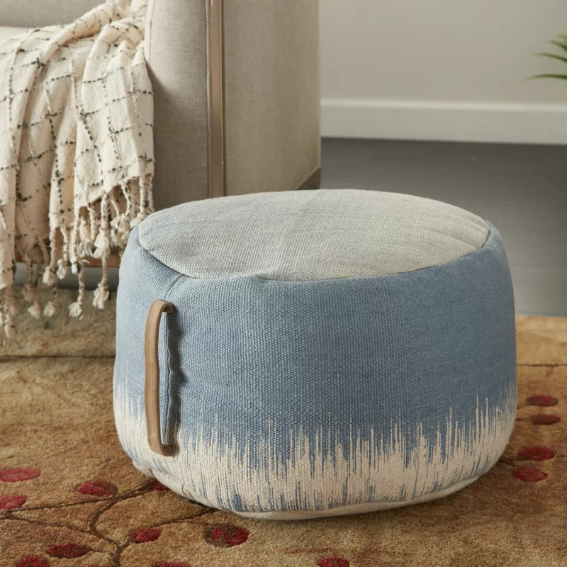 Foot Stool : Round Abstract Pouf Ottoman