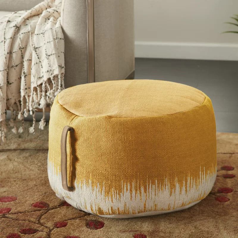Foot Stool : Round Abstract Pouf Ottoman
