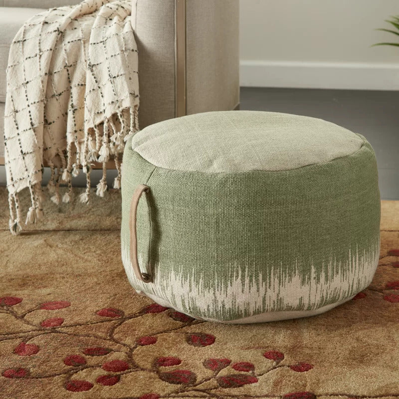 Foot Stool : Round Abstract Pouf Ottoman