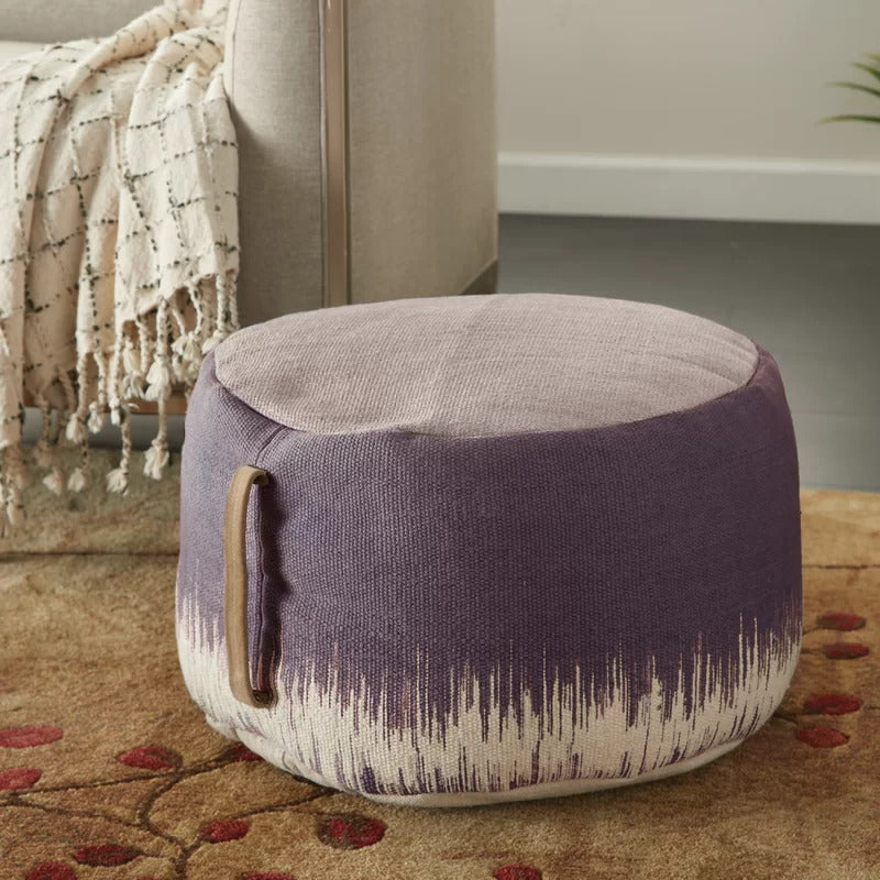 Foot Stool : Round Abstract Pouf Ottoman