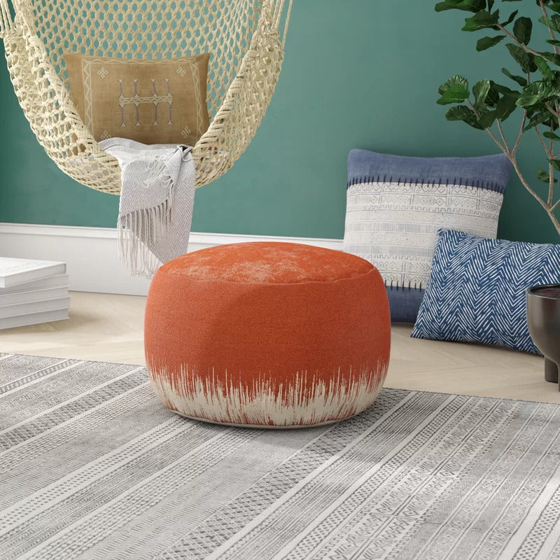 Foot Stool : Round Abstract Pouf Ottoman