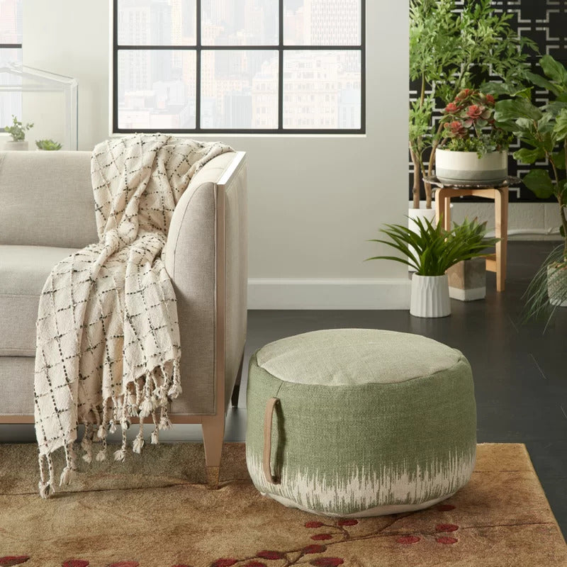 Foot Stool : Round Abstract Pouf Ottoman