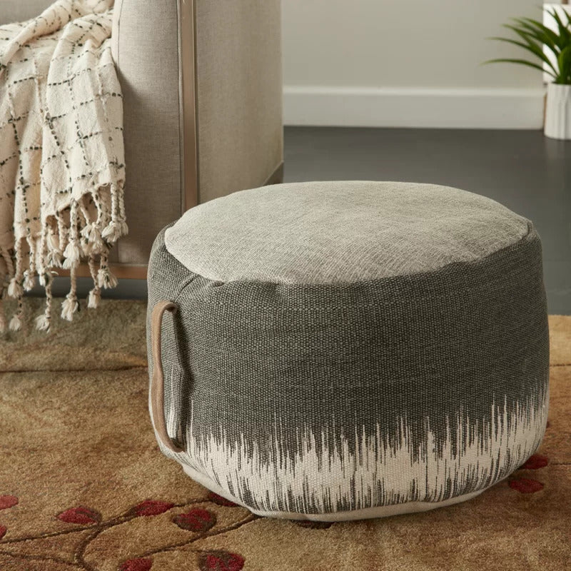 Foot Stool : Round Abstract Pouf Ottoman