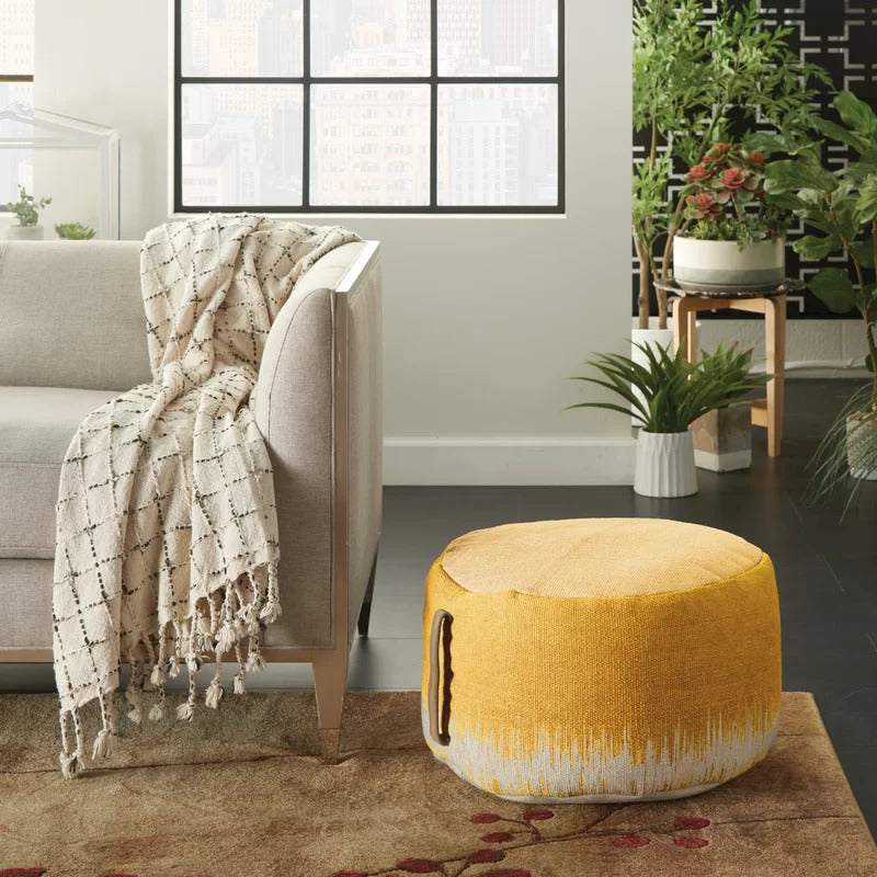 Foot Stool : Round Abstract Pouf Ottoman