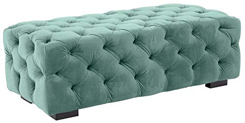 Fullfilled Cyan Valvet Ottoman in Fabric (Dim Gray)