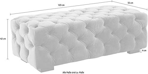 Fullfilled Cyan Valvet Ottoman in Fabric (Dim Gray)