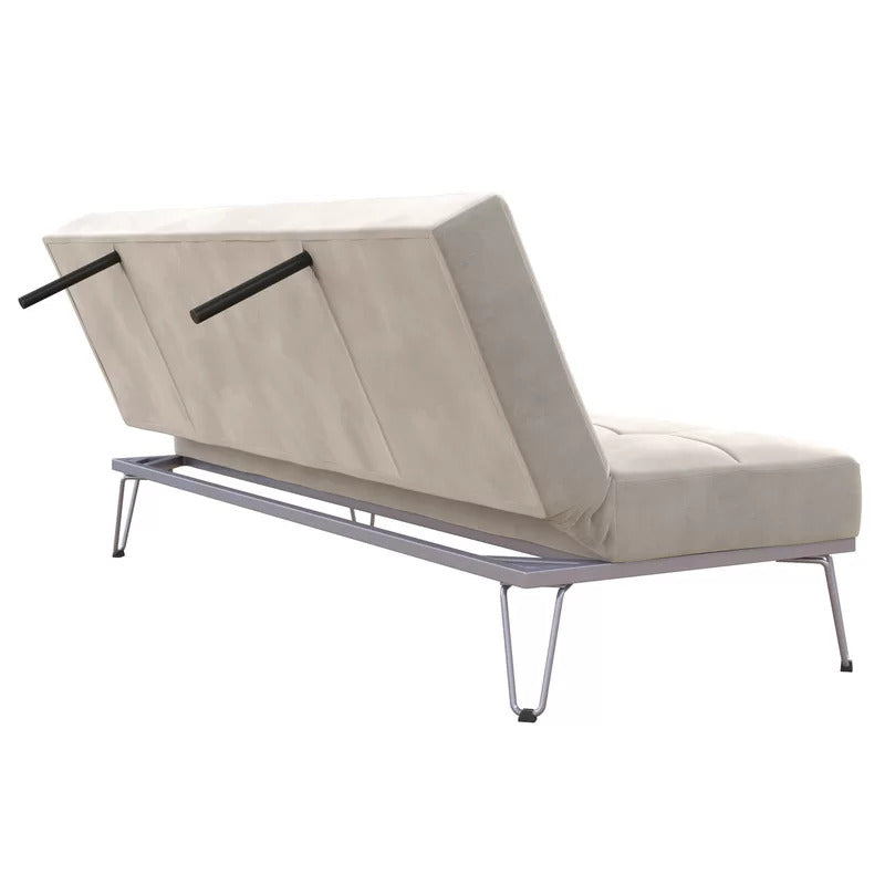 Futon: 69'' Wide Velvet Convertible Sofa