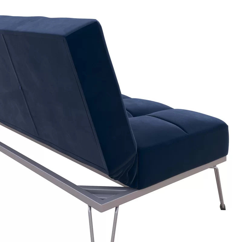 Futon: 69'' Wide Velvet Convertible Sofa