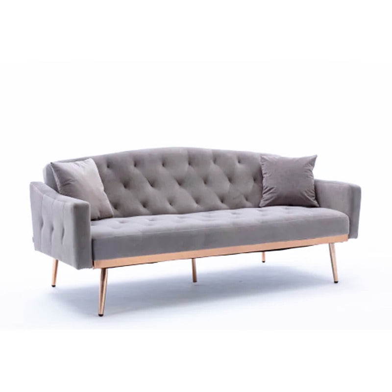 Futon: 70'' Velvet Square Arm Sleeper Sofa