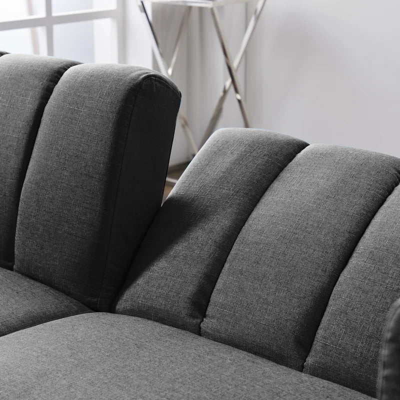 Futon: 73.62'' Velvet Tuxedo Arm Sofa