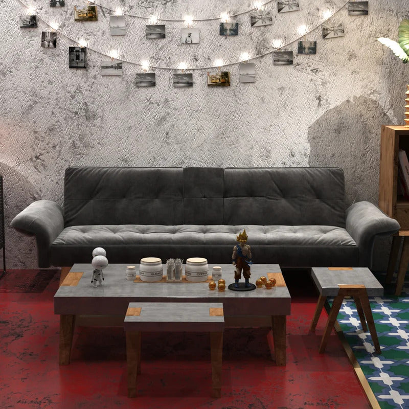 Futon: 75.03'' Wide Convertible Sofa with Storage