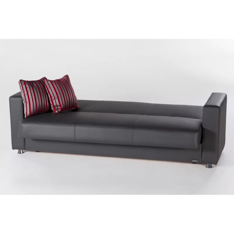Futon88WideFaux Leatherette ConvertibleSofa