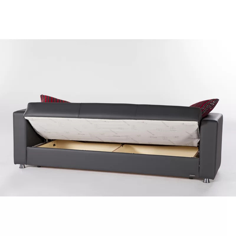 Futon88WideFaux Leatherette ConvertibleSofa