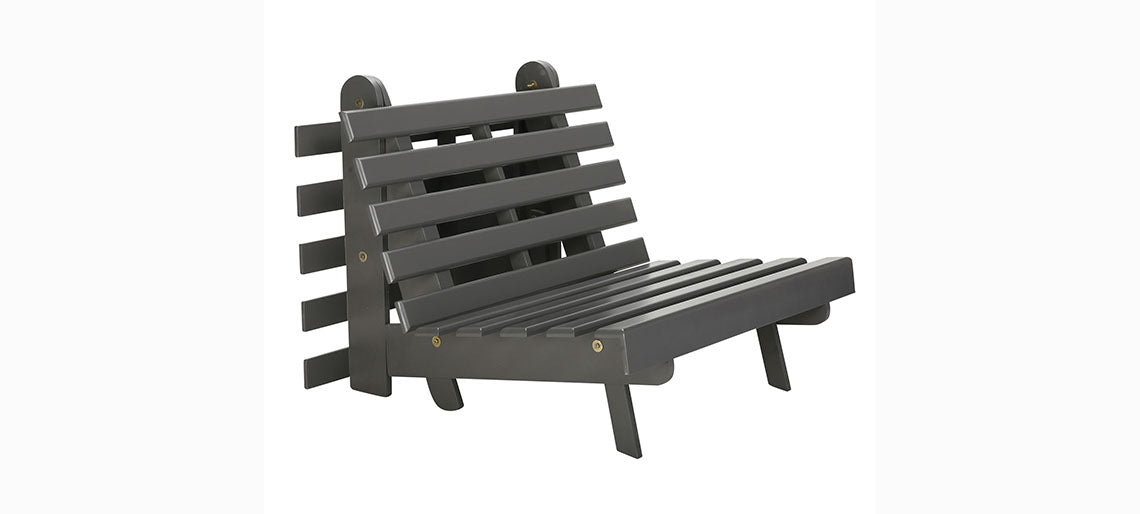 Futon: Blue Wooden Single Futon Sofa Cum Bed