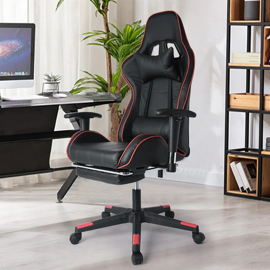 Gaming Chair: PC & Racing Game Chair with Footrest