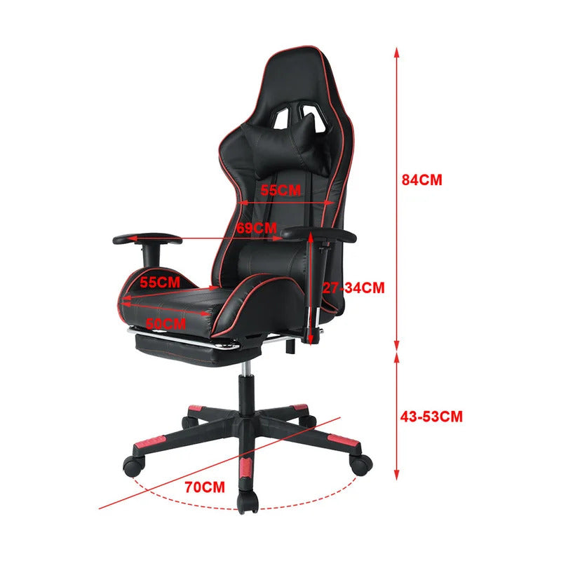 Gaming Chair: PC & Racing Game Chair with Footrest