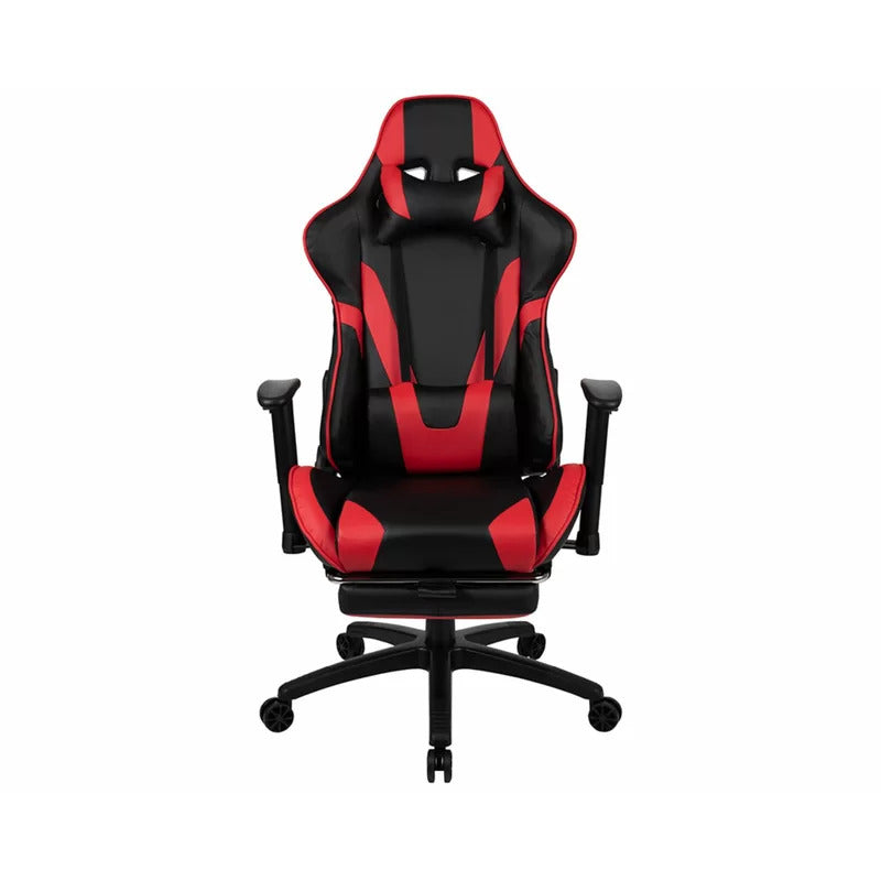 Gaming Chair: Red+Black Adjustable Reclining PC & Racing Game Chair