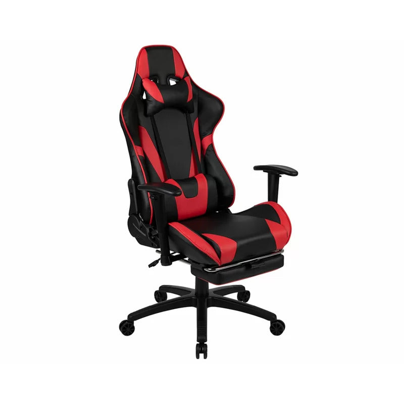 Gaming Chair: Red+Black Adjustable Reclining PC & Racing Game Chair