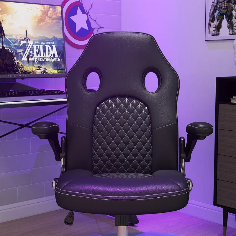 Gaming Chair: Stylish Adjustable Leatherette Swiveling PC & Racing Game Chair