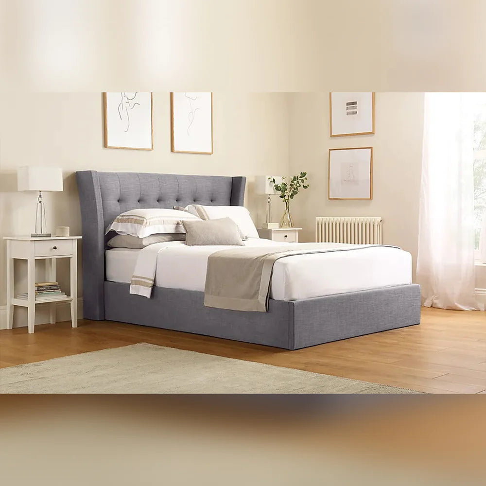 Double Bed: Kenle Fabric Double Hydraulic Bed