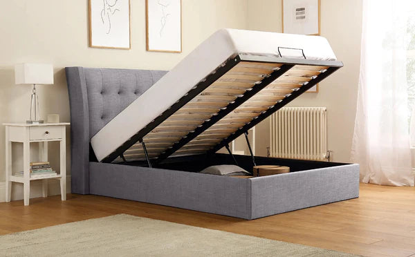 Double Bed: Kenle Fabric Double Hydraulic Bed