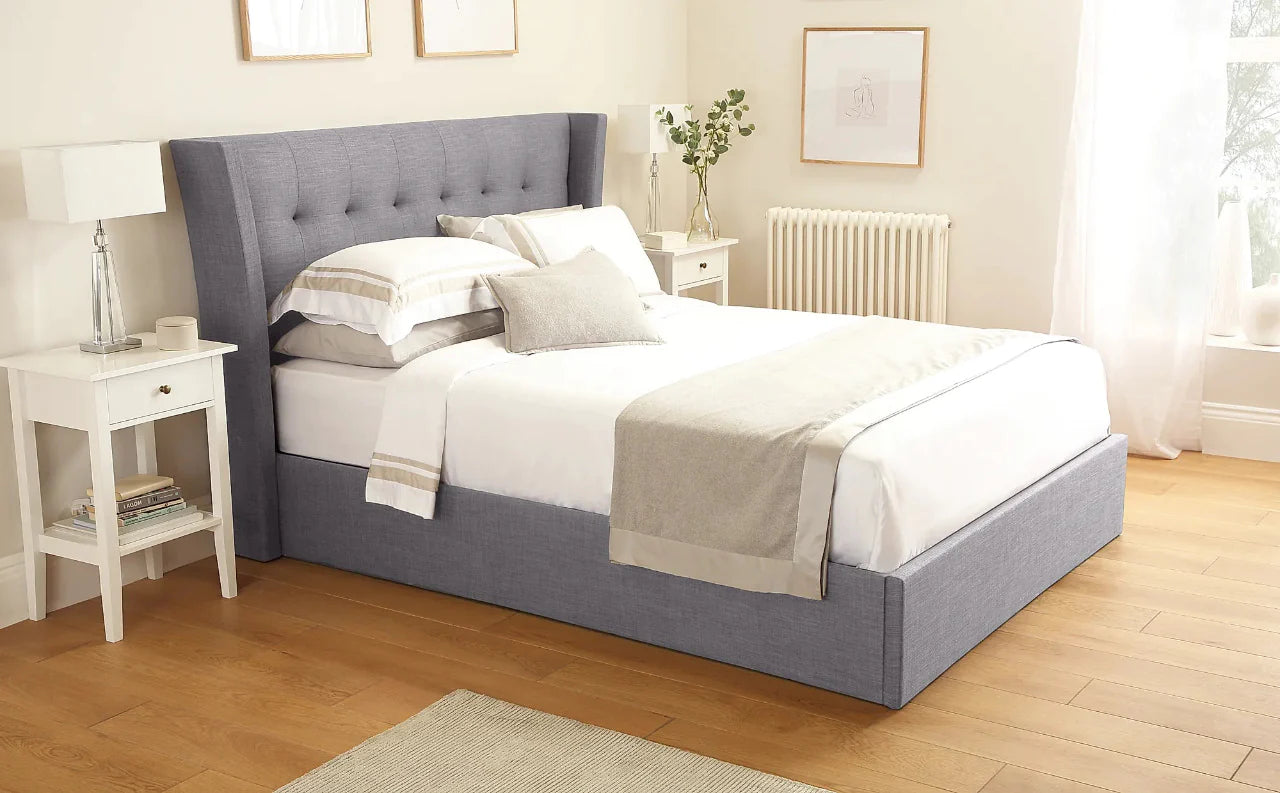 Double Bed: Kenle Fabric Double Hydraulic Bed