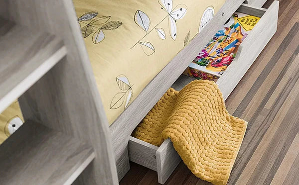 Bunk Bed: Midsleeper Bunk Bed with Storage Single Bed