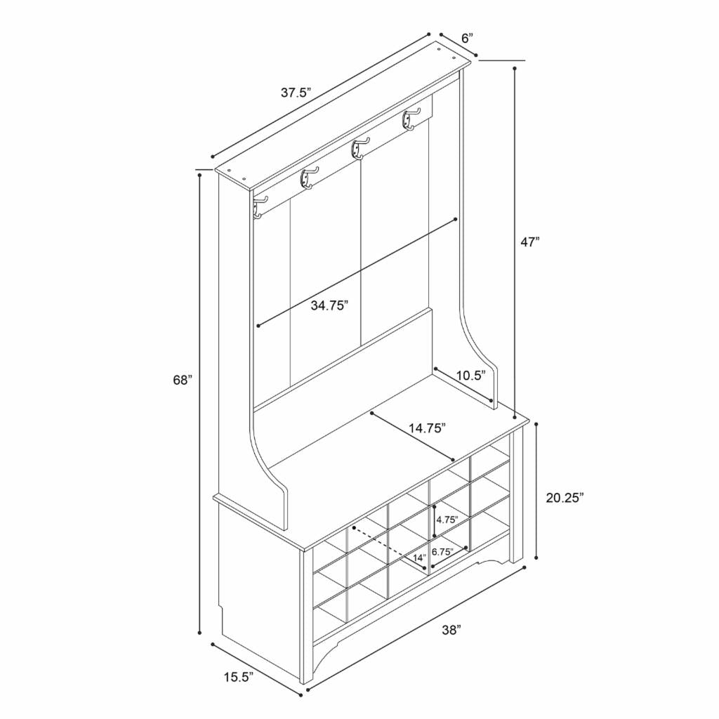 Hall Trees: Hall Tree with Shoe Storage