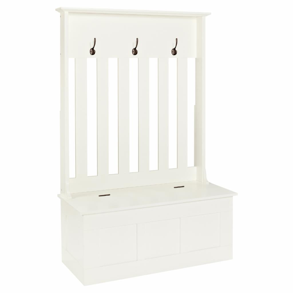 Hall Trees: White Entryway Hall Tree