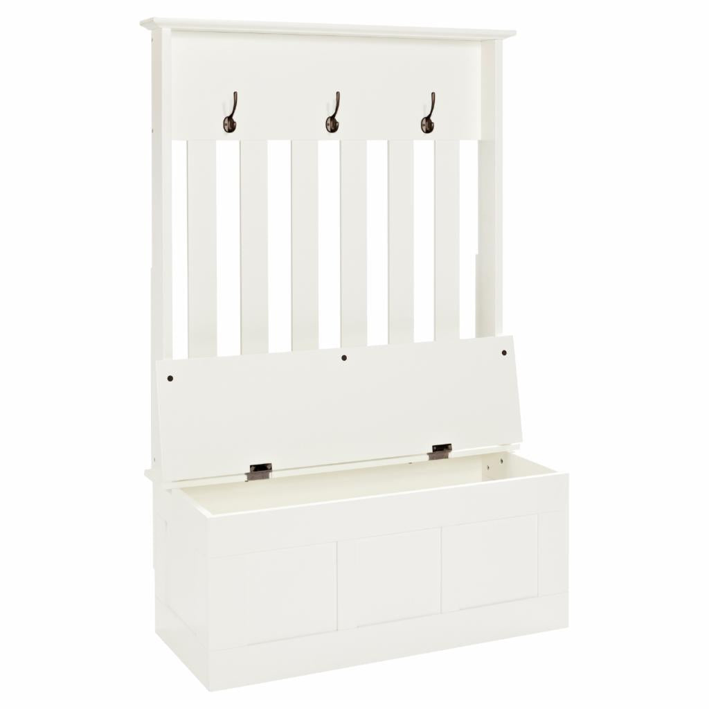 Hall Trees: White Entryway Hall Tree