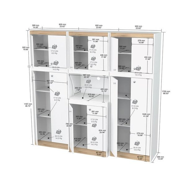 Kitchen Cupboard : 67" Kitchen Cabinet/Microwave Stands And Hutch Cabinets