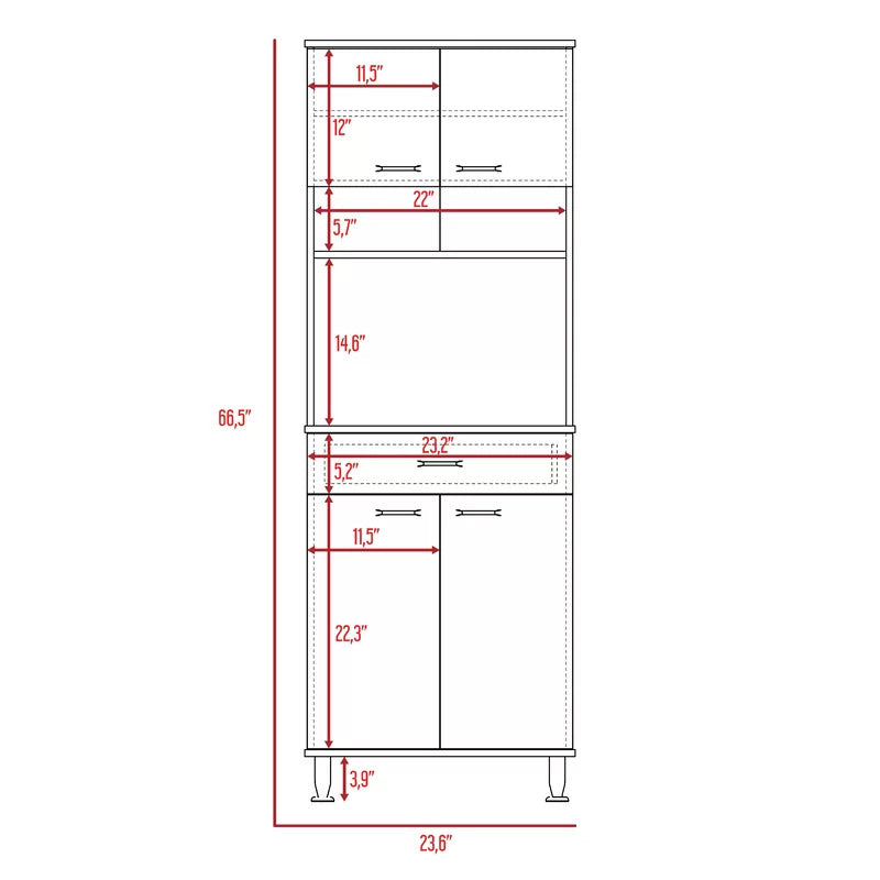 Hutch Cabinets : 67" Kitchen Pantry/Microwave Stands