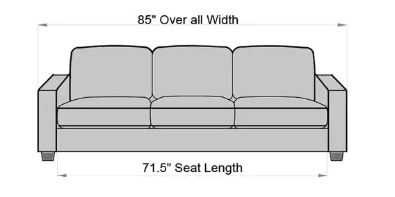 3 Seater Sofa:- Jason Fabric Sofa Set (Blue)