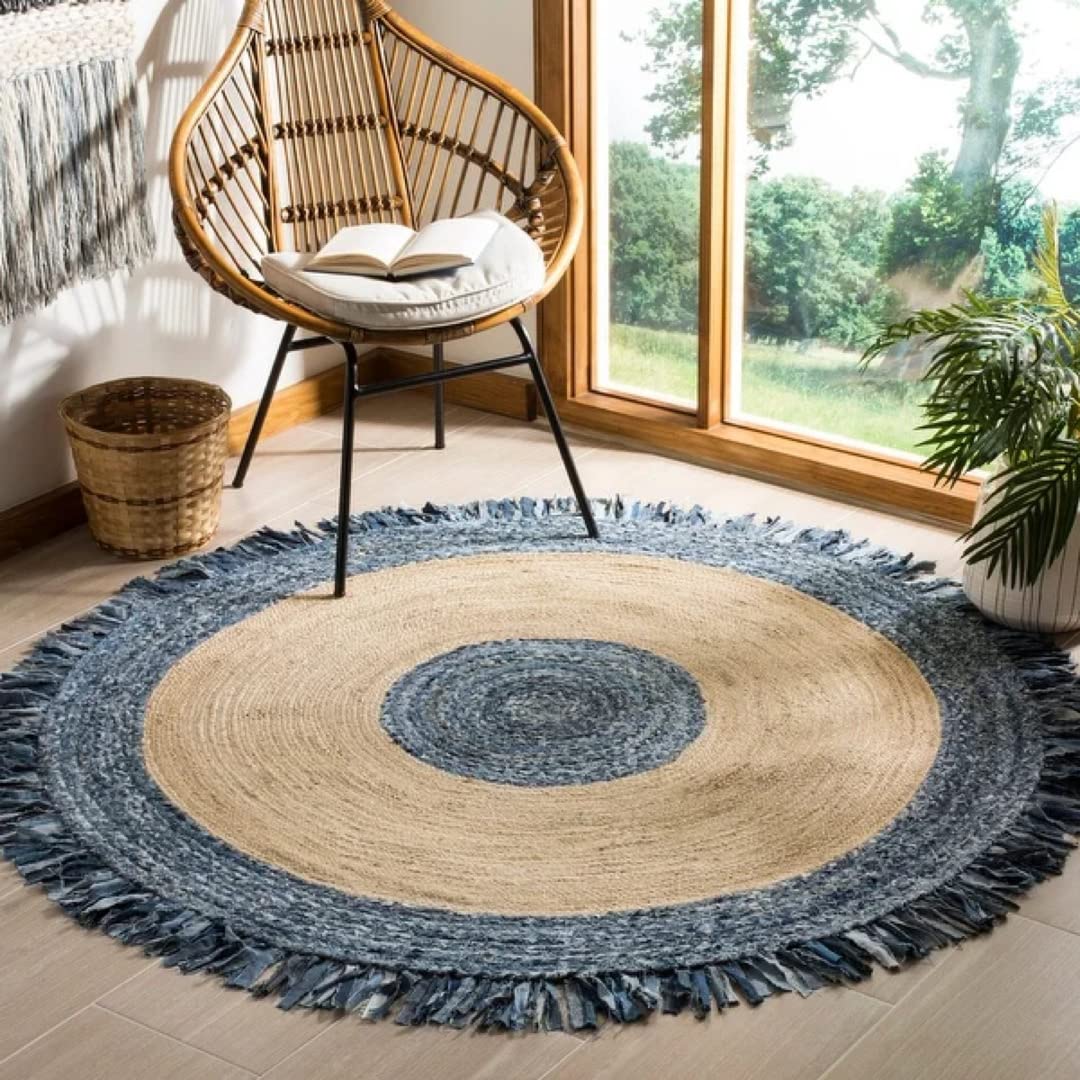 Carpets: Jute and Cotton Round Floor Mats & Carpet for Bedroom