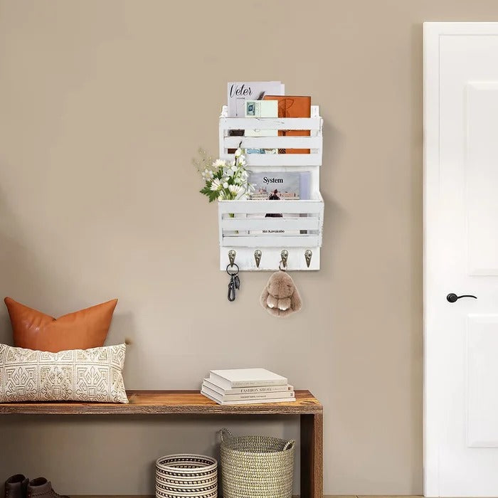 Key Holder: Wall Key Organizer With Mail Storage