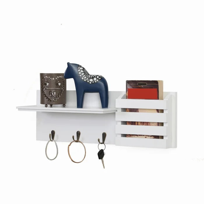 Key Holder: Wall Mail Organizer with Key Hooks