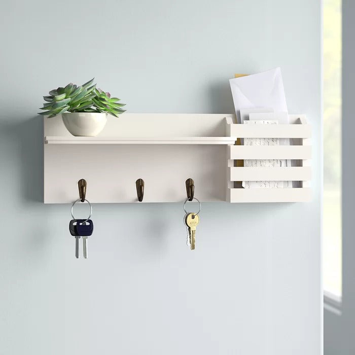 Key Holder: Wall Mail Organizer with Key Hooks